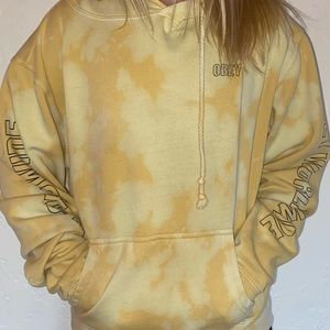 Obey Worldwide yellow tie dye hoodie